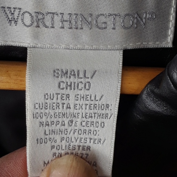 Worthington ladies black leather jacket - Picture 3 of 8